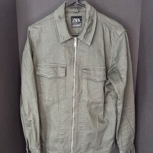 Zara Olive Green Cotton Jacket S